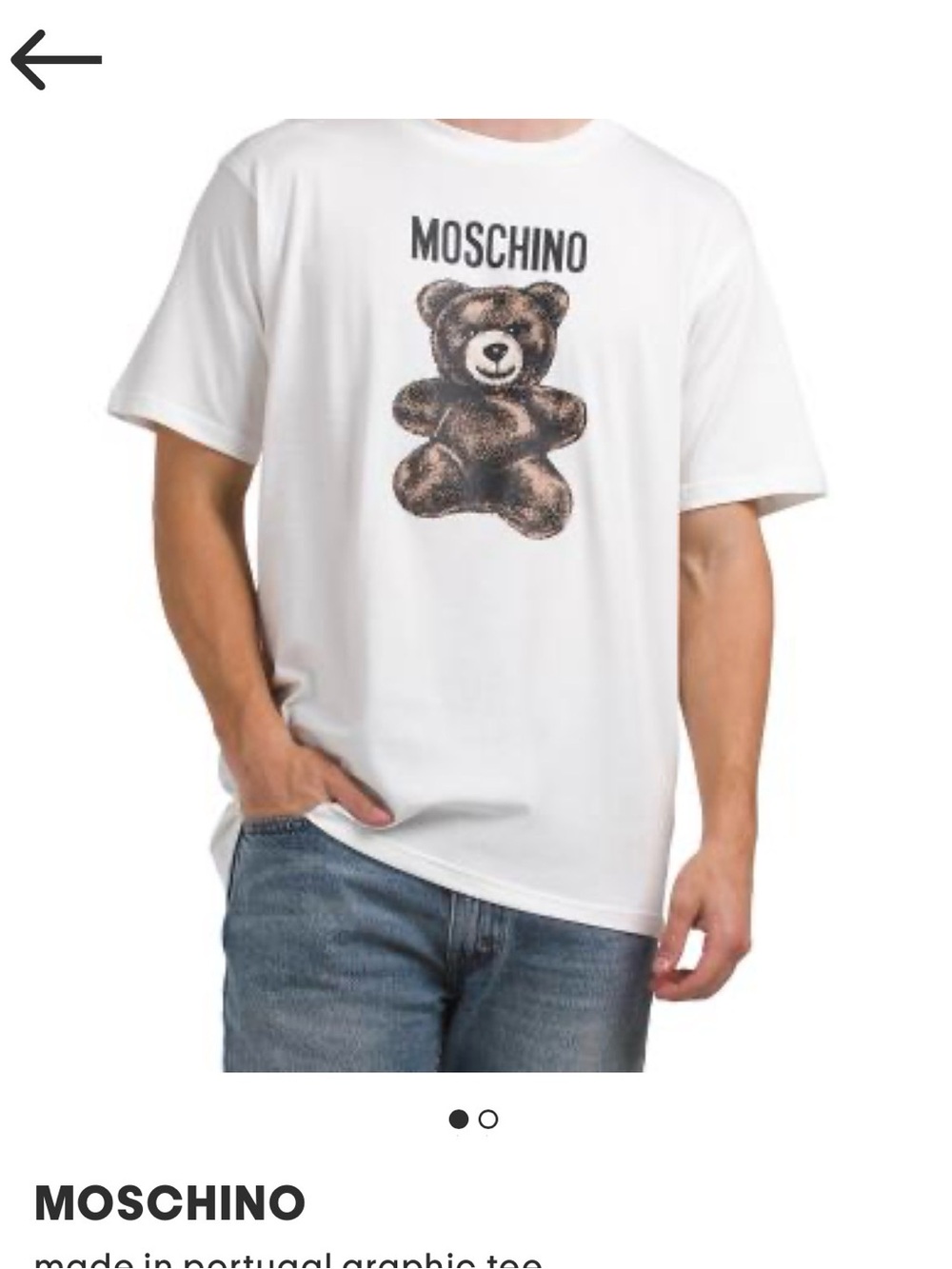 Moschino White T-Shirt with Brown Teddy Graphic